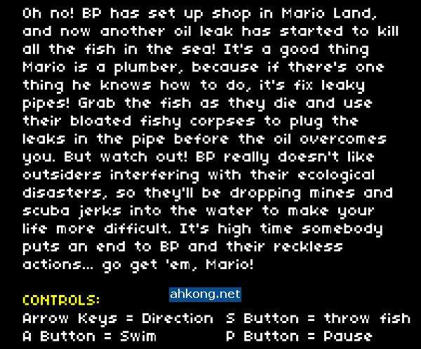 Super Mario Bros BP Oil Spill